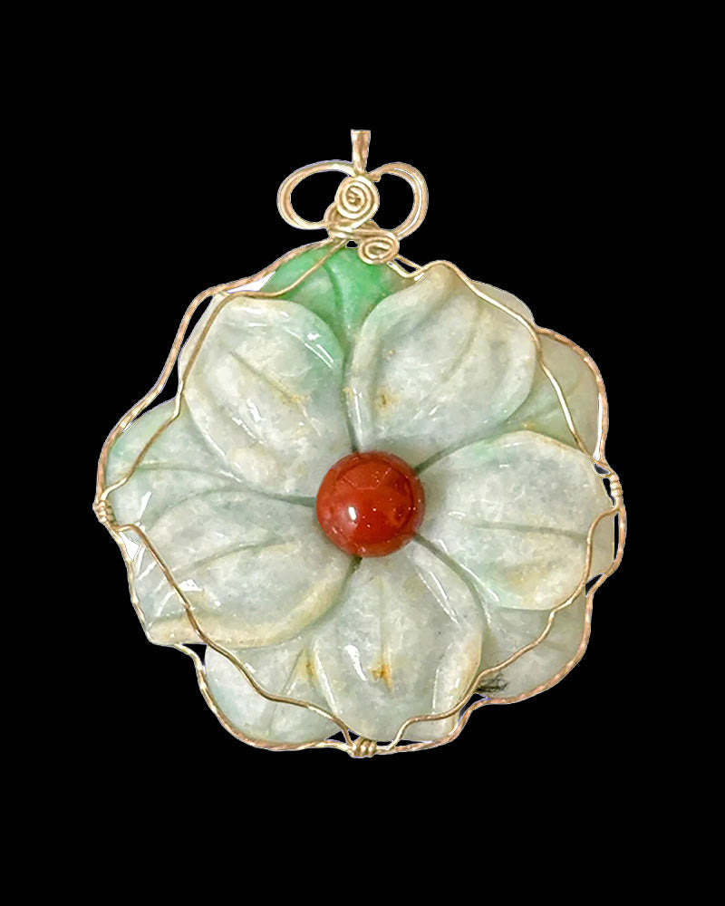 Jade_Lotus_Blossom_Pendant designed and produced by AstroCreations, maker of fine Zodiac jewelry.