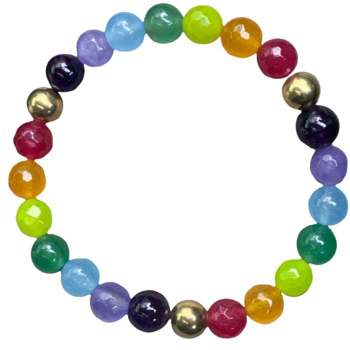 An Aquarius inspired multicolored beaded bracelet by AstroCreatiobns.