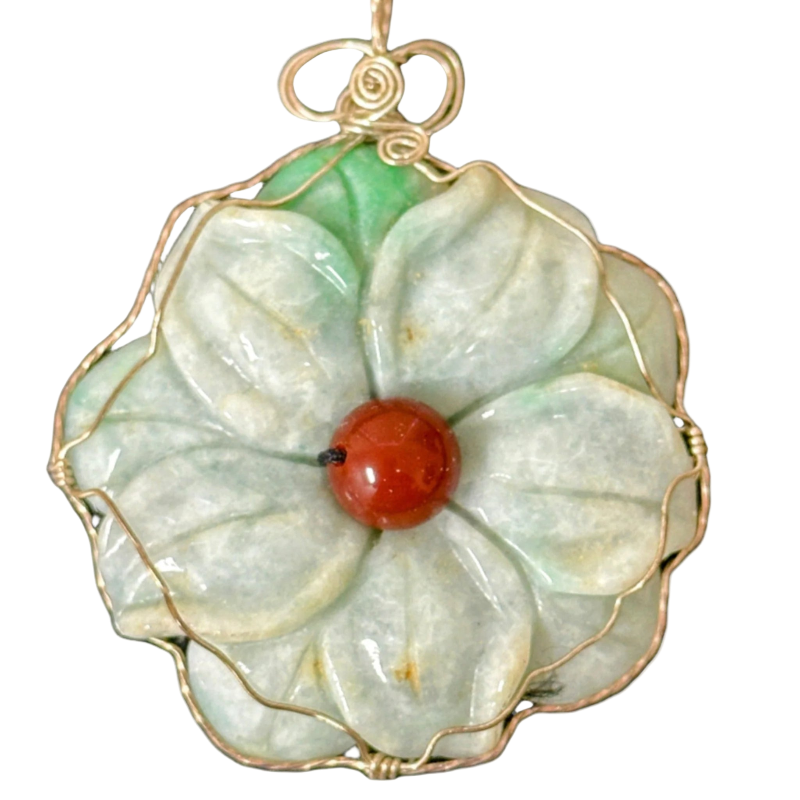 Jade_Lotus_Blossom_Pendant designed and produced by AstroCreations, maker of fine Zodiac jewelry.