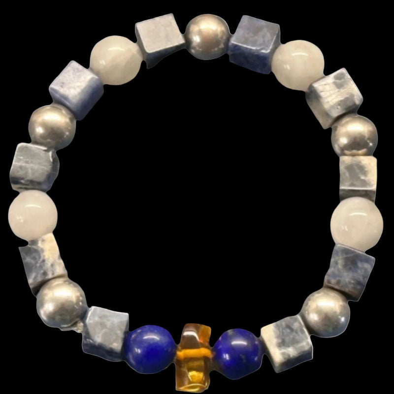 A Pisces bracelet designed with semi-precious gemstones  produced by AstroCreations.  Makers of unique Zodiac jewelry.