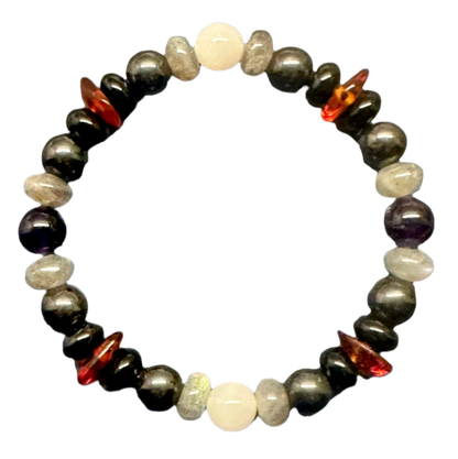 Scorpio Bracelet. Designed with several semi-precious gemstones. Designed and produced by AstroCreations, makers of unique Zodiac jewelry.