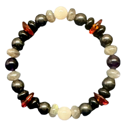 Scorpio Bracelet. Designed with several semi-precious gemstones. Designed and produced by AstroCreations, makers of unique Zodiac jewelry.
