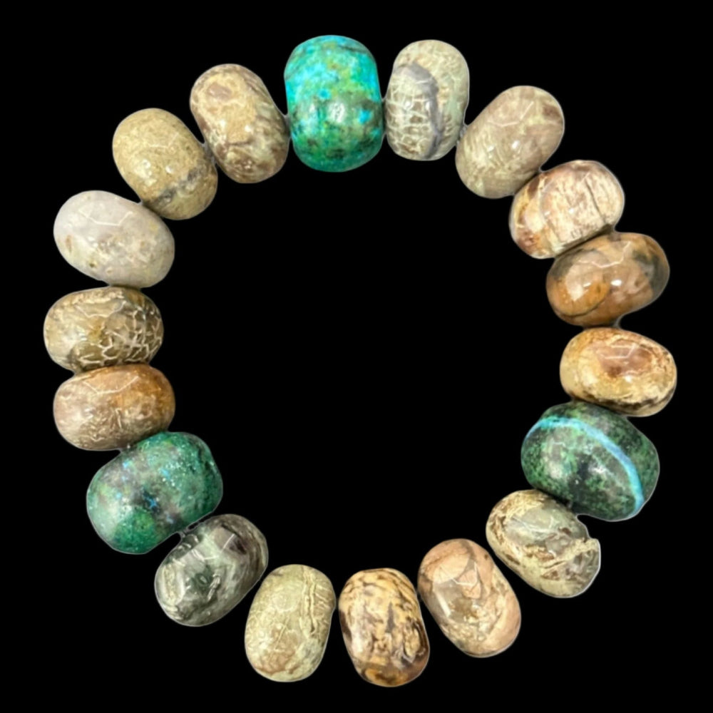 Virgo Bracelet, 20mm. designed with gemstones. Designed and produced by AstroCreations, makers of unique Zodiac jewelry,