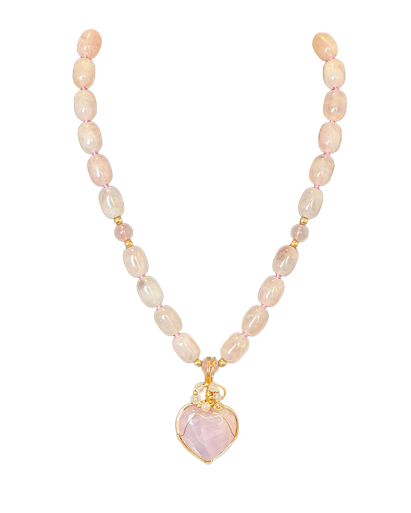Rose Quartz Necklace by Norma Dice